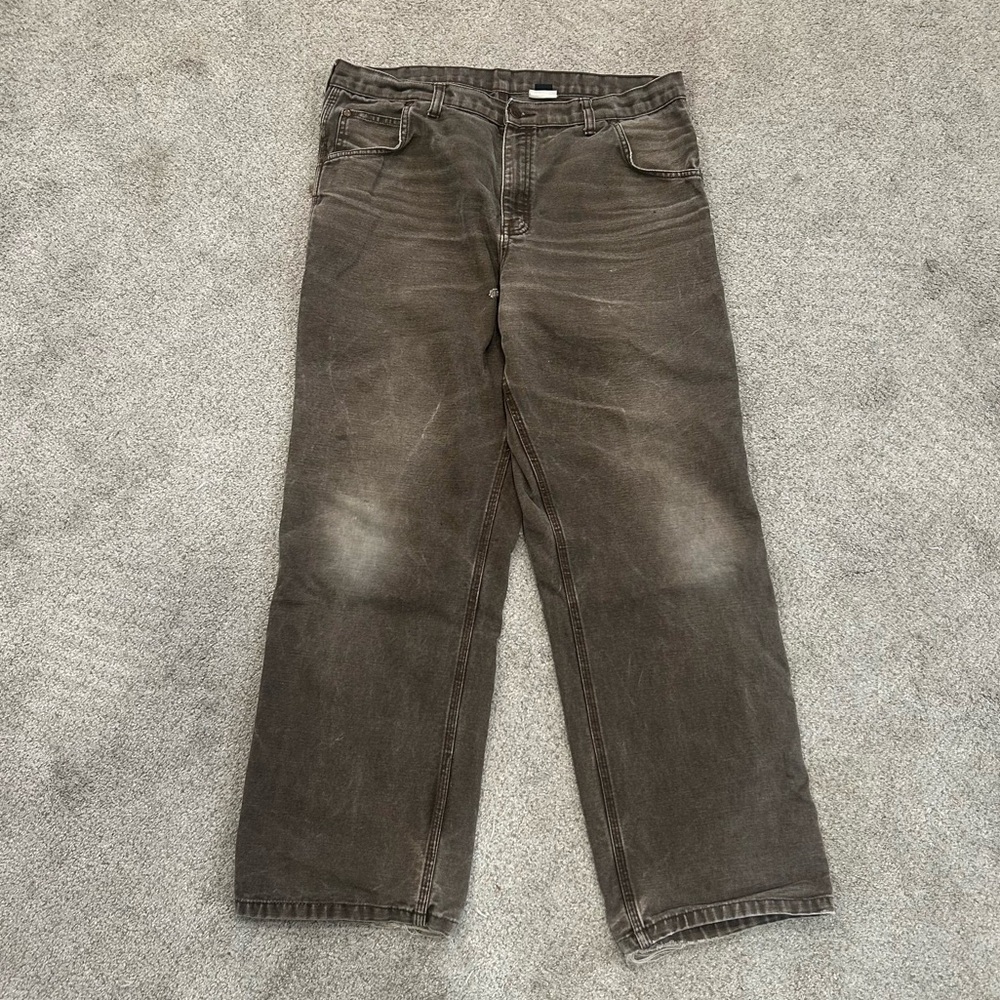 Vintage Brown Canvas Work Pants – Tagged 38x32 (Fits ~36x32)